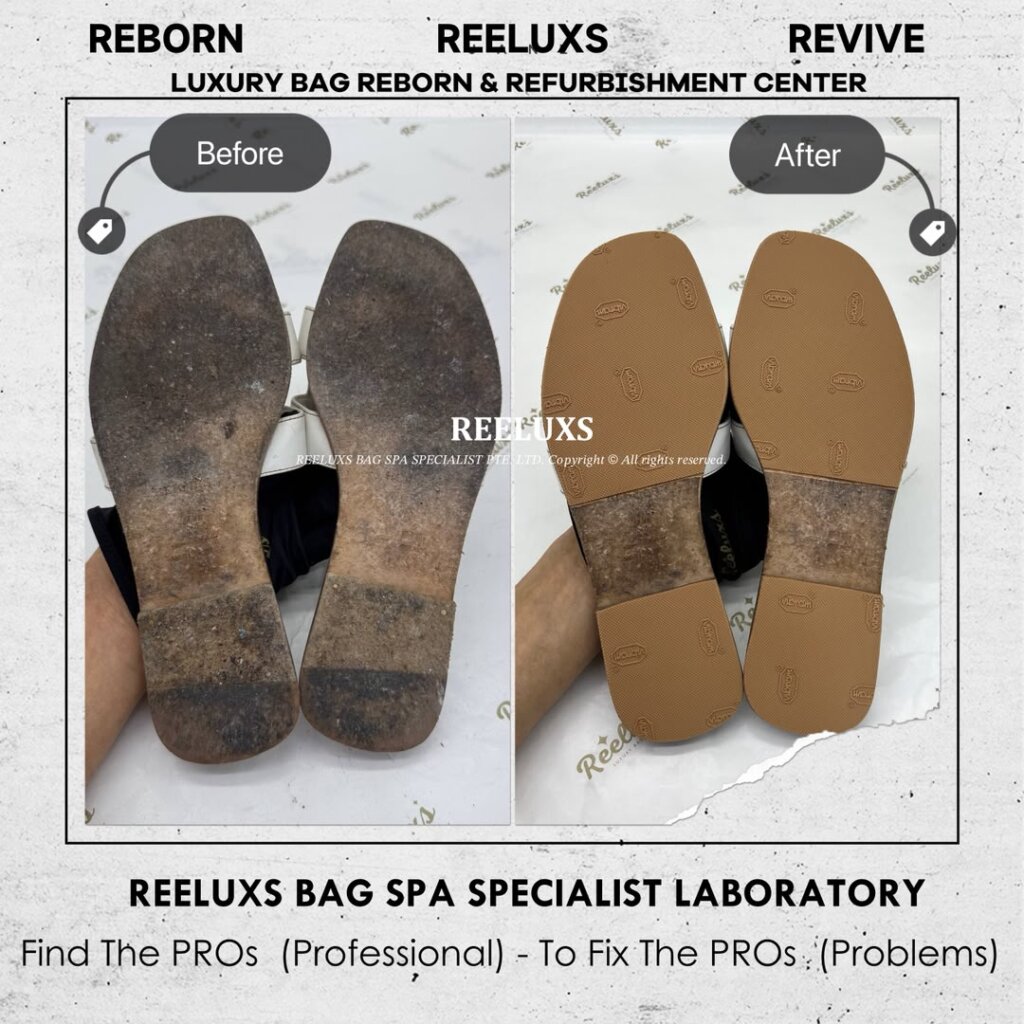 Oran Leather Sandals Color Faded & Scratches Restoration Sole Heavy Wear &… — frame 2