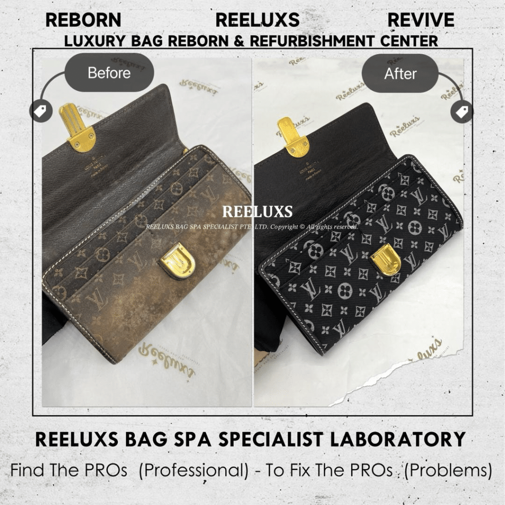 Encre Monogram Idylle Canvas Sarah Wallet Mold Damaged Oxidation & Gold Hardware… — frame 5