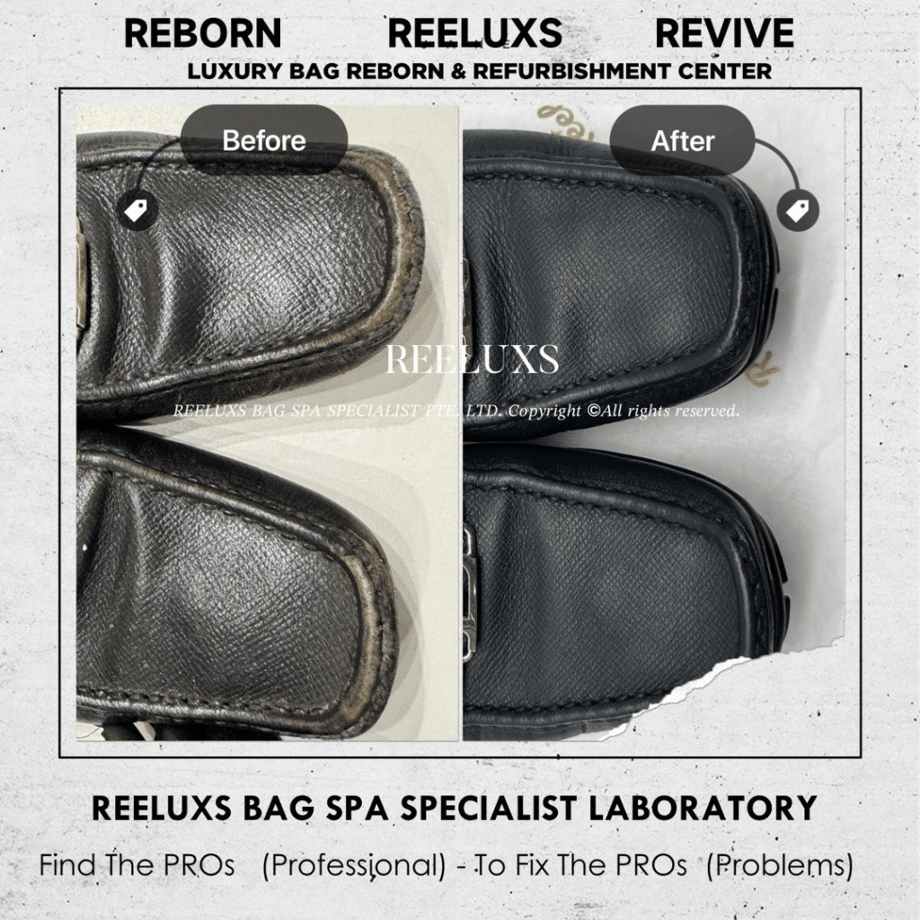 “LOUIS VUITTON Loafer Shoes Color Faded Leather Peel Off Sole Heavy Wear… — frame 4