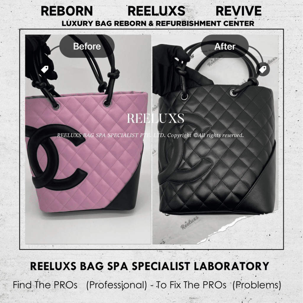 Pink Ligne Cambon Tote Bag Color Faded & Scratches Change To Black… — frame 1