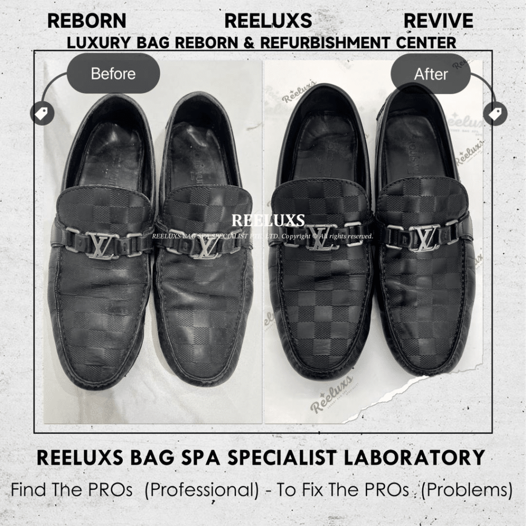 Shoes Hockenheim Moccasin Damier Leather Peel Off Sole Damaged Oxidation — frame 2