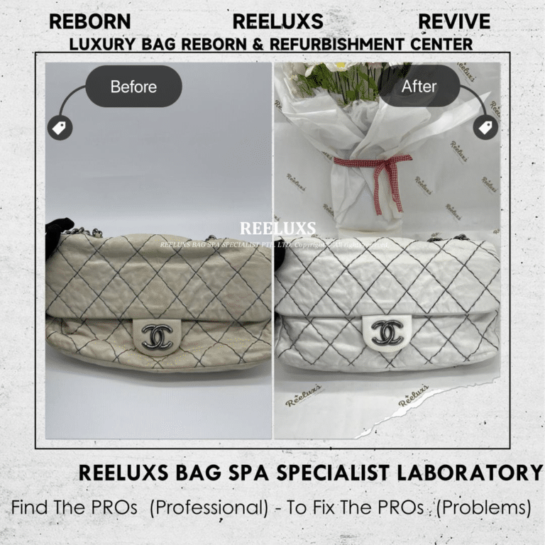 Chanel Double Stitch Flap Bag Color Faded & Yellowish Problem Restoration