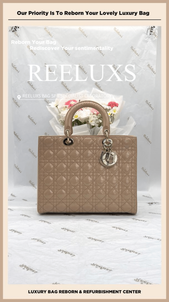 Lady DIOR Large Tote Bag Patent Leather Sticky Color Oxidation — frame 7