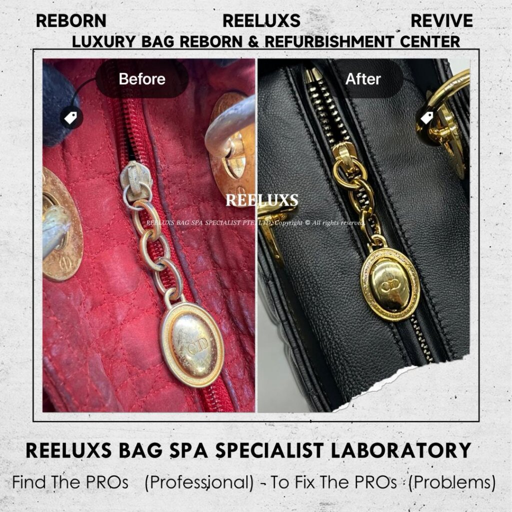 Christian Dior Lady Dior Bag Leather Oxidation Customized to Black Lambskin with… — frame 6