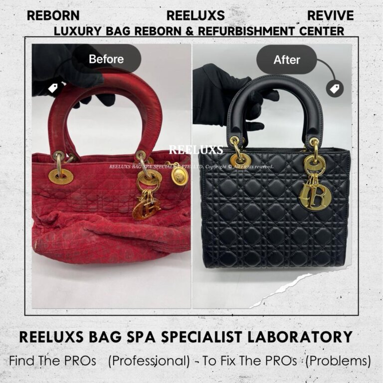 Christian Dior Lady Dior Bag Leather Oxidation Customized to Black Lambskin with Metal Oxidation Restoration