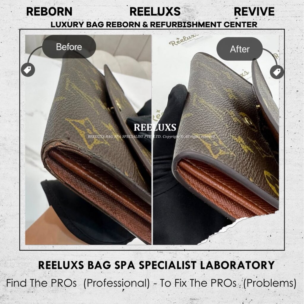 Sarah Long Wallet Oil Edge Cracked Damaged & Tear Off — frame 3