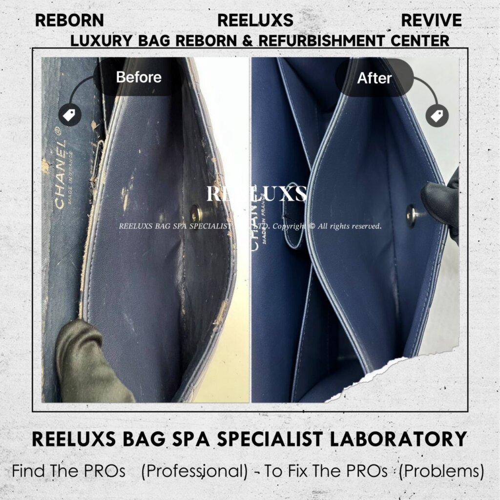 Classic Double Flap Bag Interior Leather Oxidation , Peel Off Replacement and… — frame 2