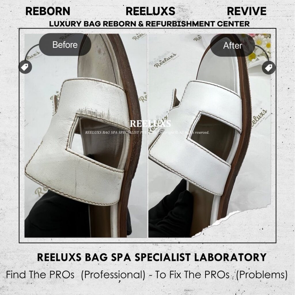 Oran Sandals Leather Color Faded Peel Off & Scratches Restoration & Sole… — frame 3