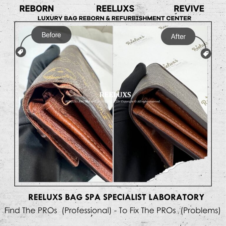 Louis Vuitton Sarah Long Wallet Oil Edge Cracked Damaged & Tear Off Replacement
