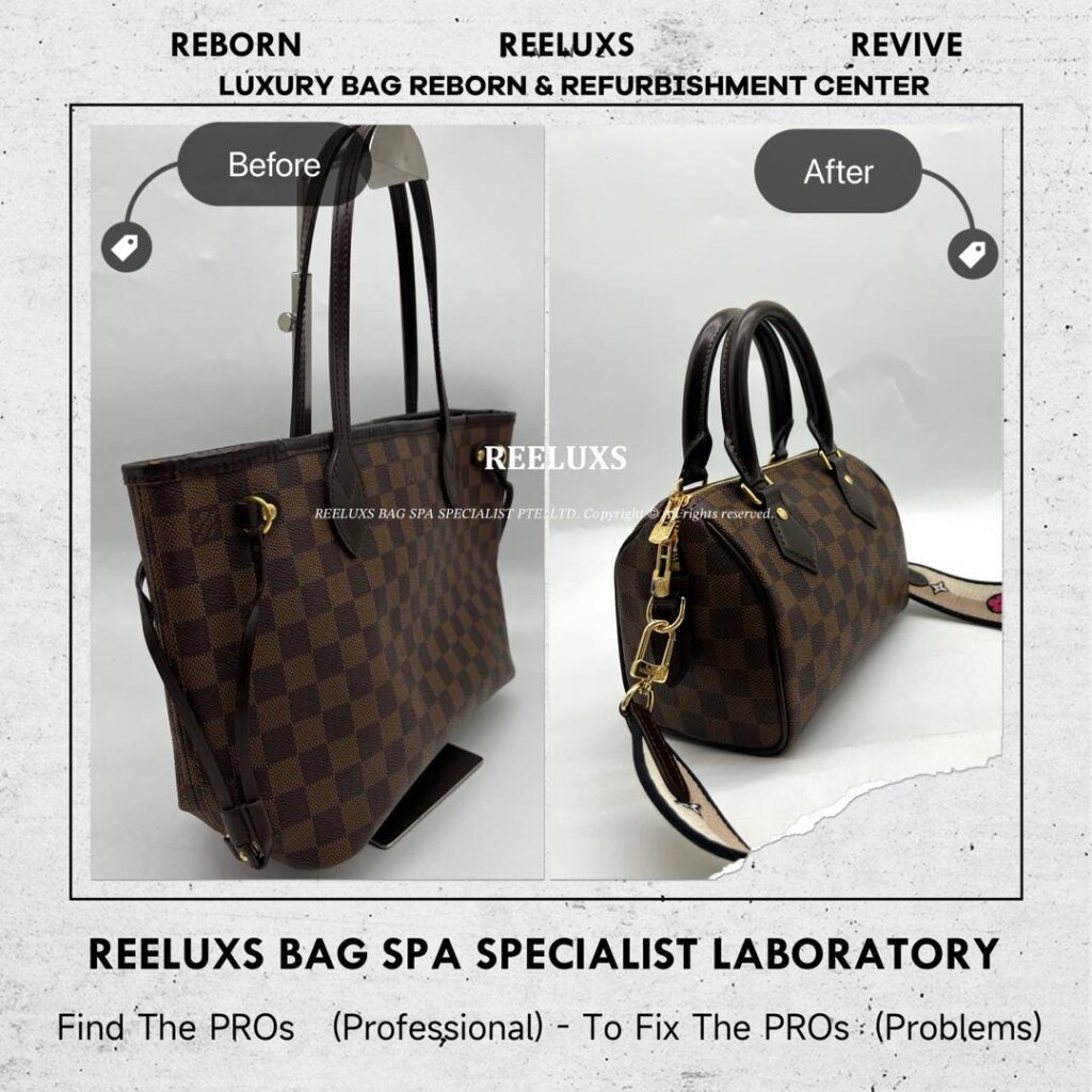 Neverfull Customized to Change to LOUIS VUITTON Speedy Bandoulière 20 Damier Ebene — frame 2