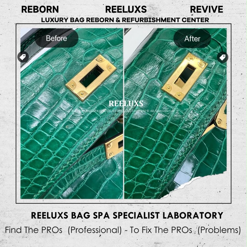 Kelly Pochette Exotic Crocodile 🐊 Leather Recover Treatments | REELUXS — frame 4
