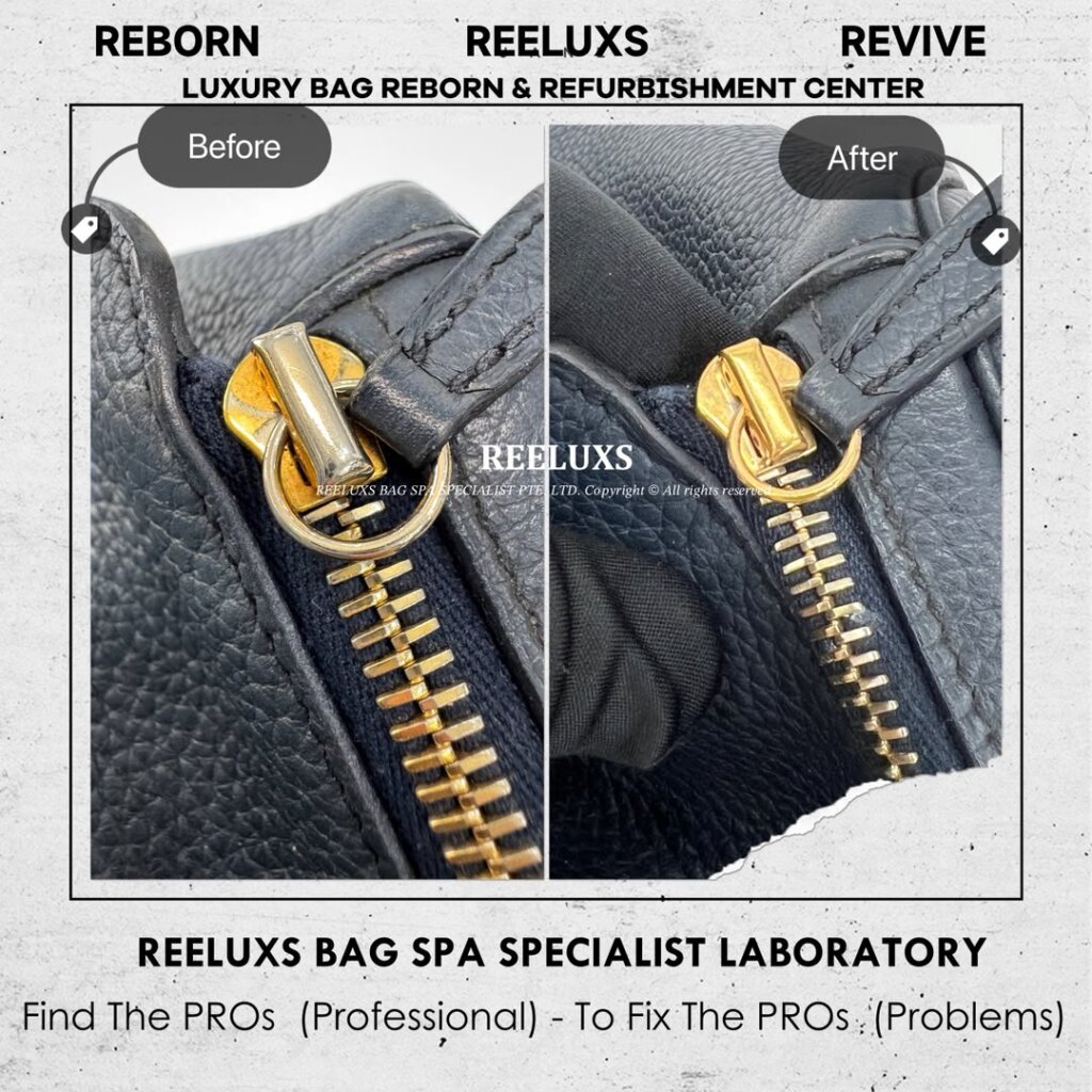 Lindy Bag Zip Head Metal Faded & Scrtches Re-plating | REELUXS — frame 3