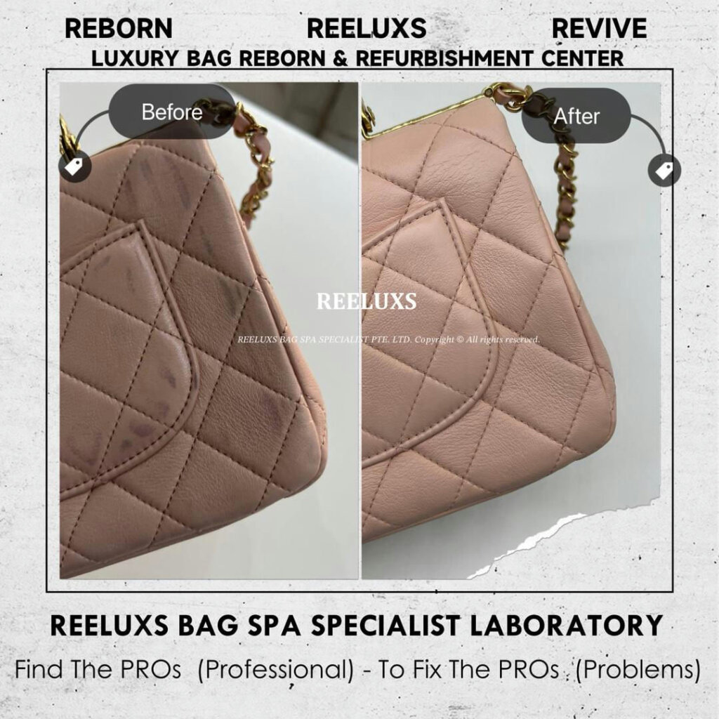 Small Top Handle Flap Bag Leather Color Transfer Stain Problem Removal &… — frame 3
