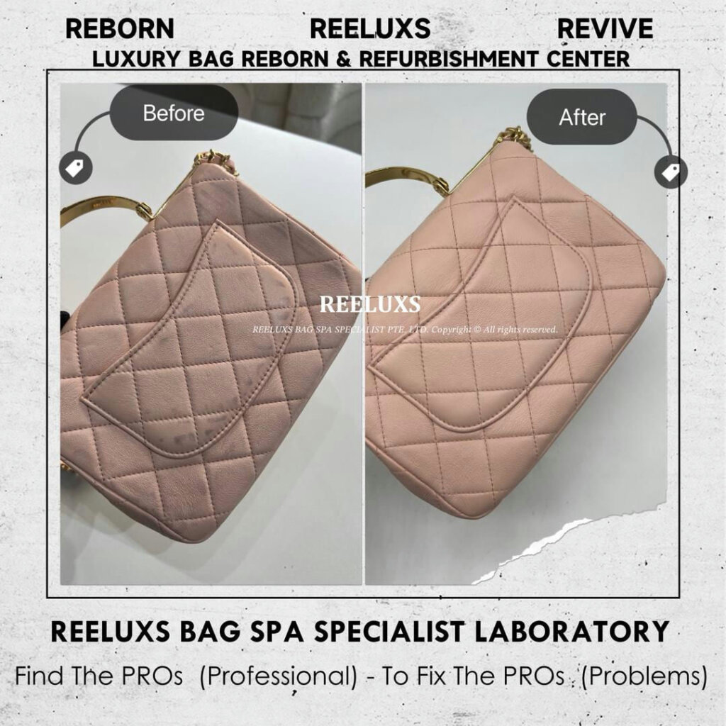 Small Top Handle Flap Bag Leather Color Transfer Stain Problem Removal &… — frame 7