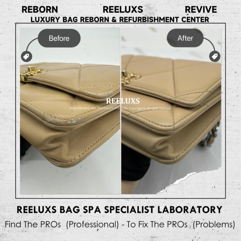 Chanel 19 Wallet On Chain Color Faded & Leather Peel Off Restoration | REELUXS