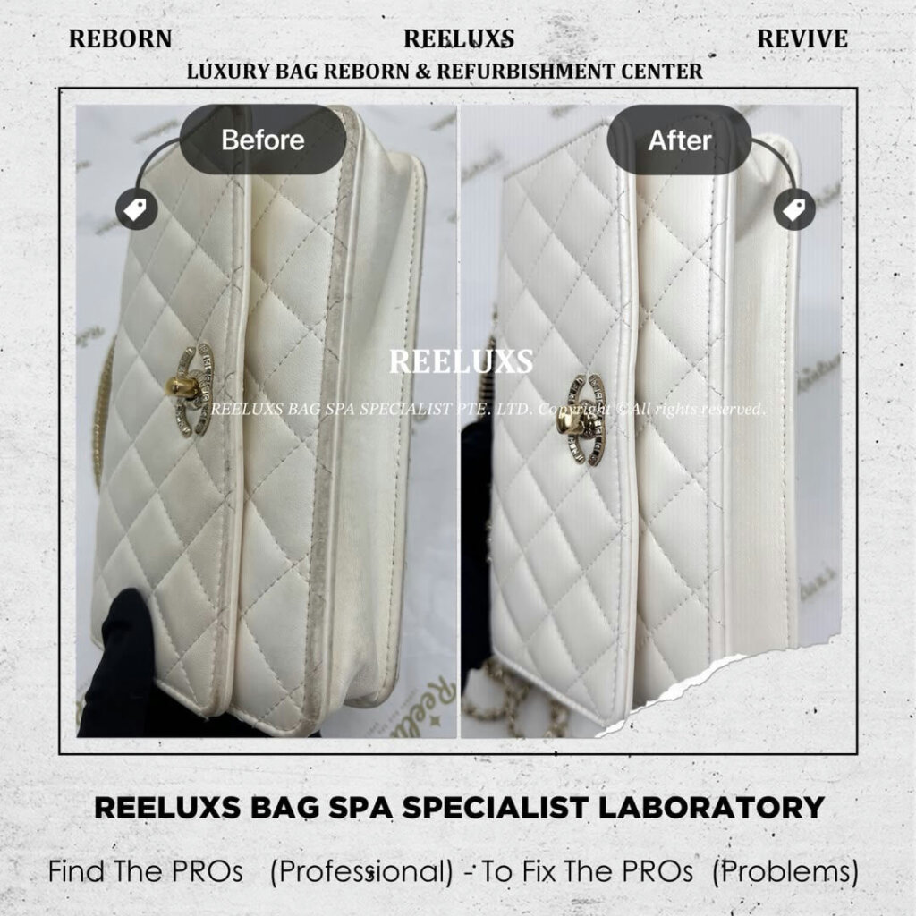 Timeless Classique Top Handle Flap Bag Leather Faded & Scratches & Leather… — frame 9