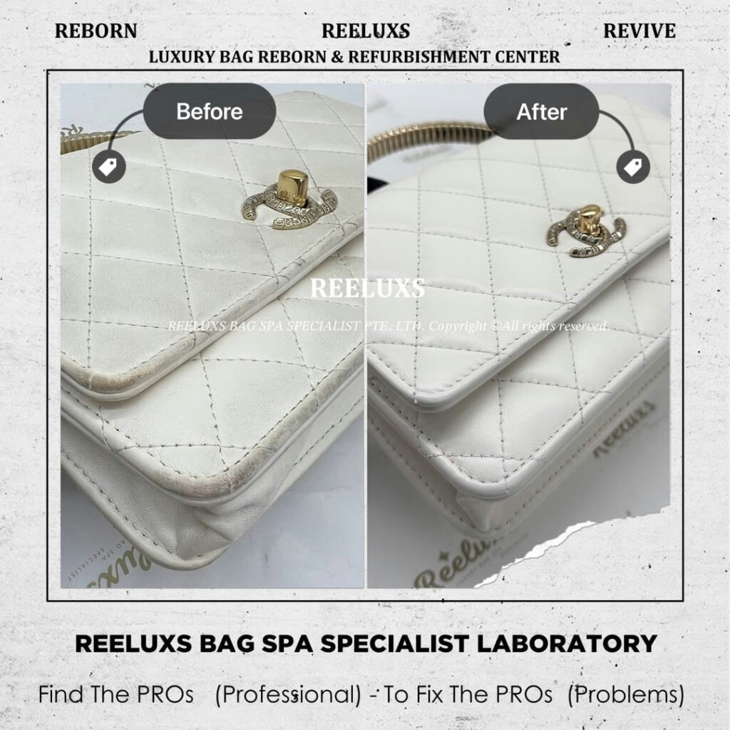 Timeless Classique Top Handle Flap Bag Leather Faded & Scratches & Leather… — frame 7