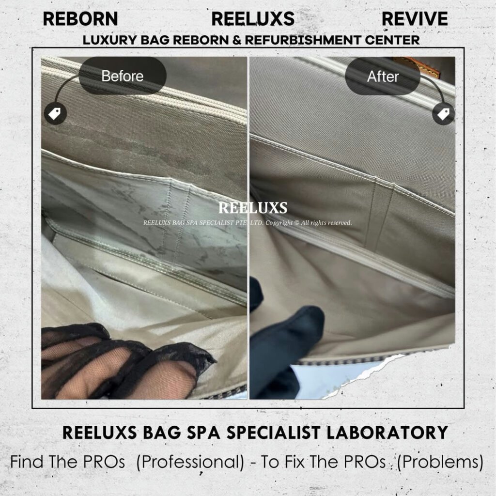 Terre Damier Geant Messenger Bag Inner Melted Sticky Oxidation Refurbishment | REELUXS — frame 2