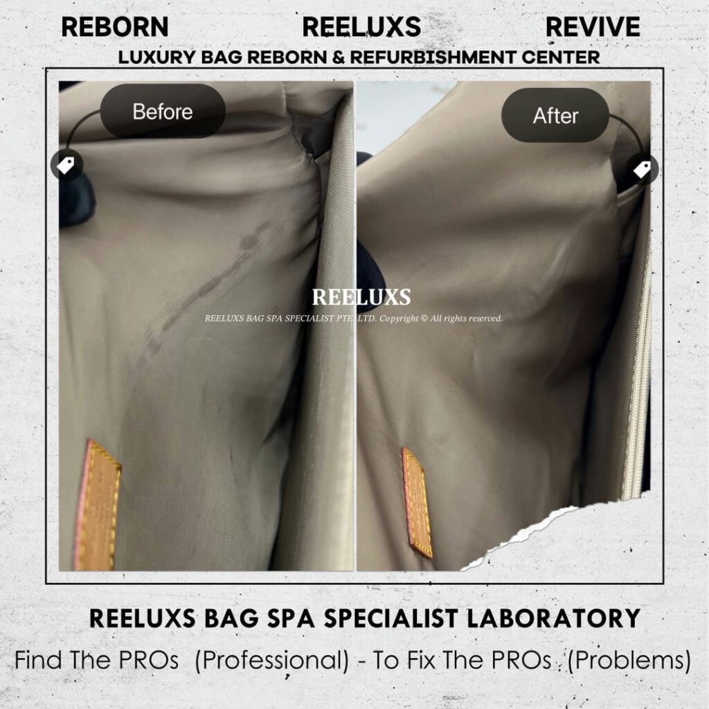Terre Damier Geant Messenger Bag Inner Melted Sticky Oxidation Refurbishment | REELUXS — frame 3