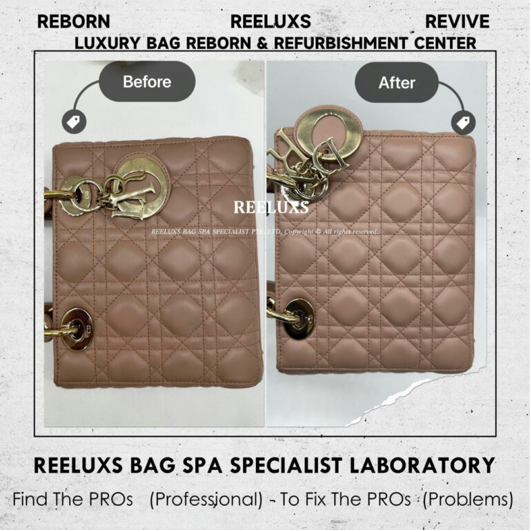 Christian Dior Mini Lady Dior Leather Color Transfer Problem & Color Faded Damaged Restoration