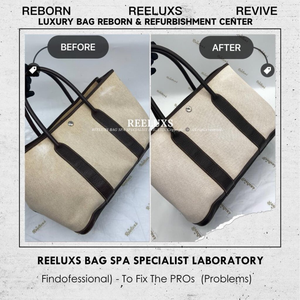 Garden Party Handbag Fabric Yellowish Nano SpaTreatment Leather Color Peel Off Damaged — frame 2