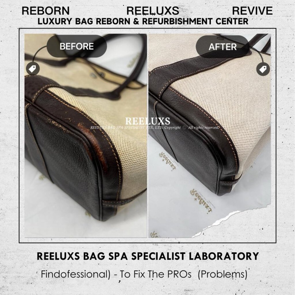 Garden Party Handbag Fabric Yellowish Nano SpaTreatment Leather Color Peel Off Damaged — frame 4