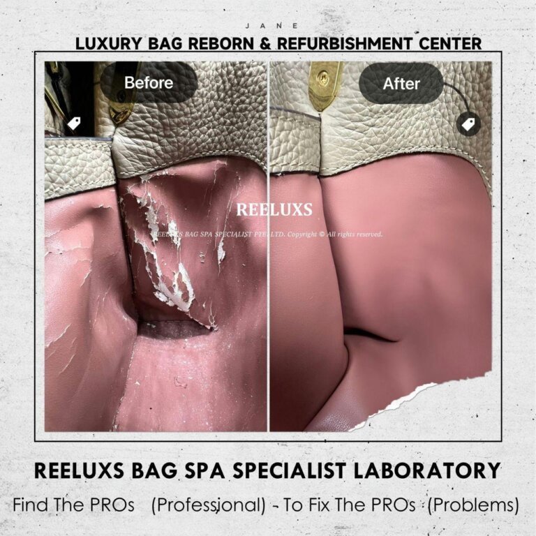 Louis Vuitton LV Capucines BB Dusty , Interior Leather Oxidation , Peel Off , Crack Replacement and  Nano Spa Cleaning I REELUXS
