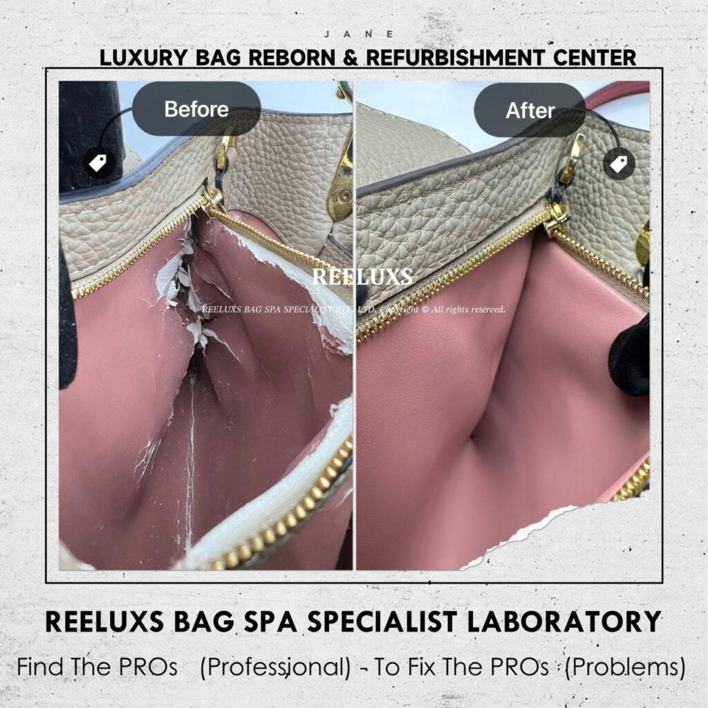 LV Capucines BB Dusty , Interior Leather Oxidation , Peel Off ,… — frame 2