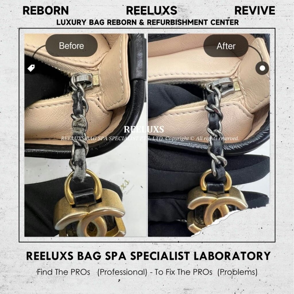 Gabrielle Small Hobo Chain Leather Peeling & Oxidation Refurbishment | REELUXS — frame 3