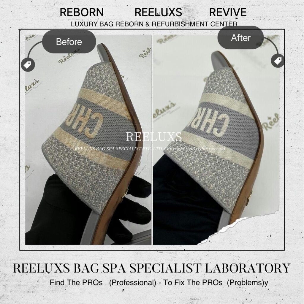 Dway Heeled Slide Sandal 👡 Fabric Yellowish Stain Problem Nano Deep Cleaning… — frame 4