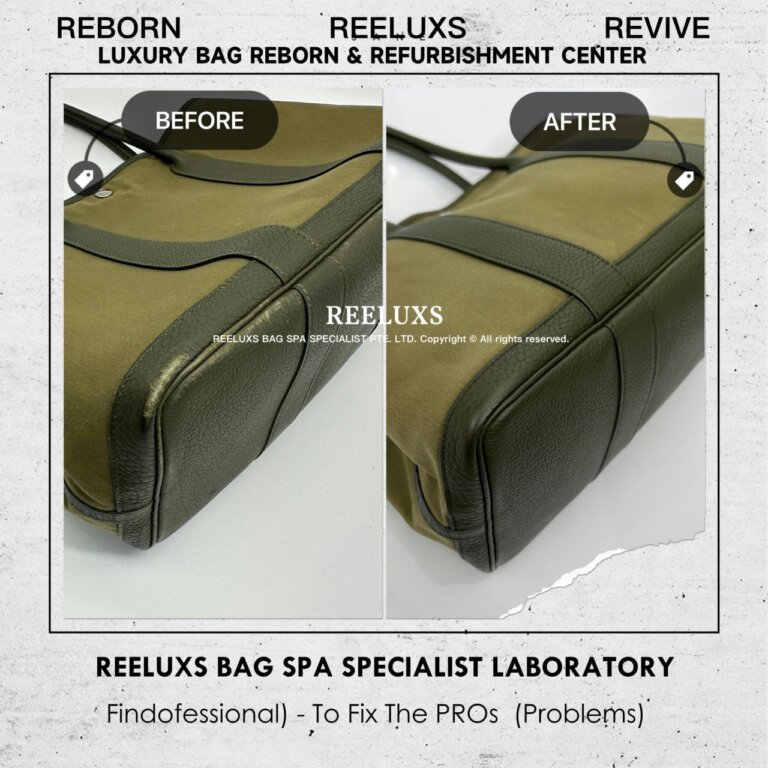 Hermès Garden Party Handbag Leather Color Faded ,Scratches & Corner Peel Off Restoration | REELUXS