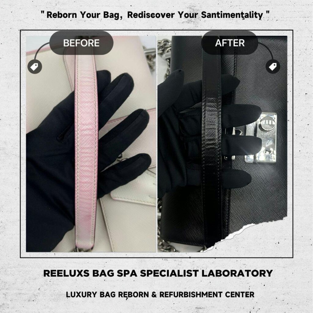 Bag Leather Color Transfer Restoration to Black — frame 4