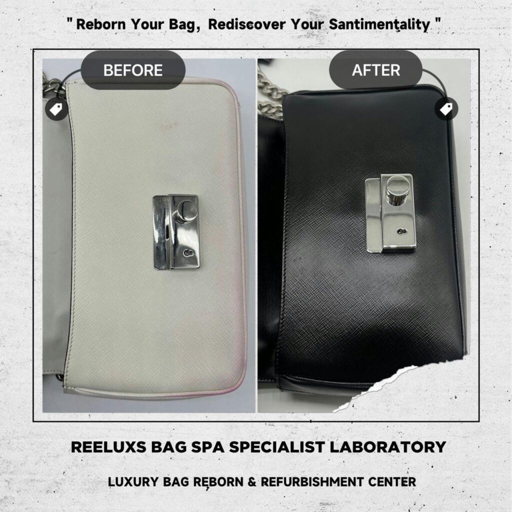 Bag Leather Color Transfer Restoration to Black — frame 2
