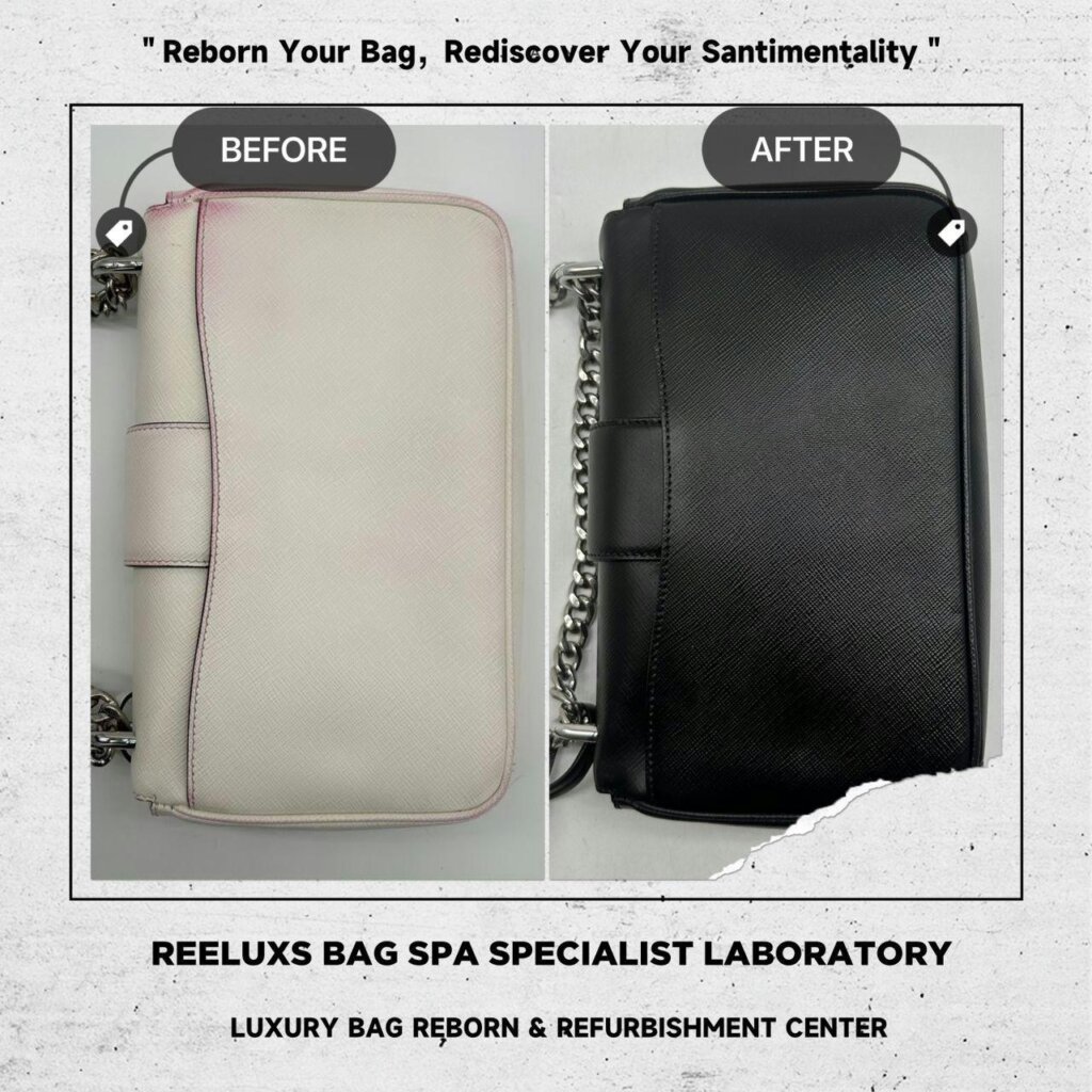 Bag Leather Color Transfer Restoration to Black — frame 3
