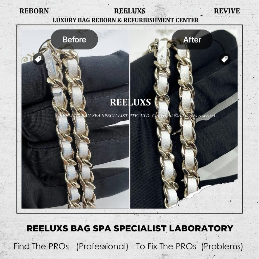 Classic Top Handle With Chain Color Transfer, Leather Damage Restoration & Refurbishment… — frame 9