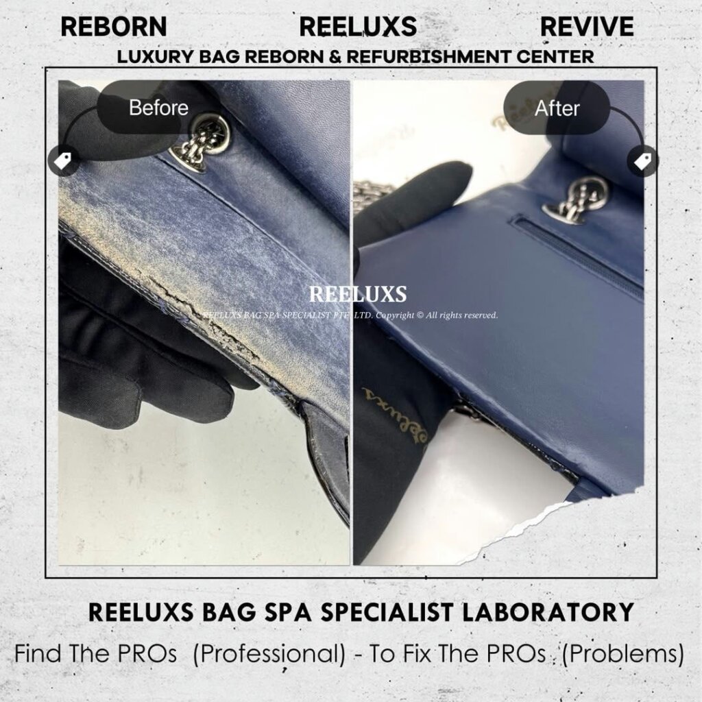 2.55 Reissue Double Flap Bag Interior Leather Cracked Damaged, Peel Off &… — frame 2