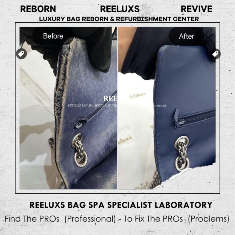 Chanel 2.55 Reissue Double Flap Bag Interior Leather Cracked Damaged, Peel Off & Color Faded Restoration & Refurbishment
