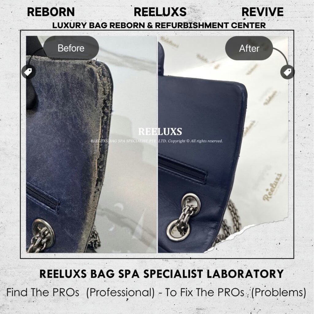 2.55 Reissue Double Flap Bag Interior Leather Cracked Damaged, Peel Off &… — frame 5