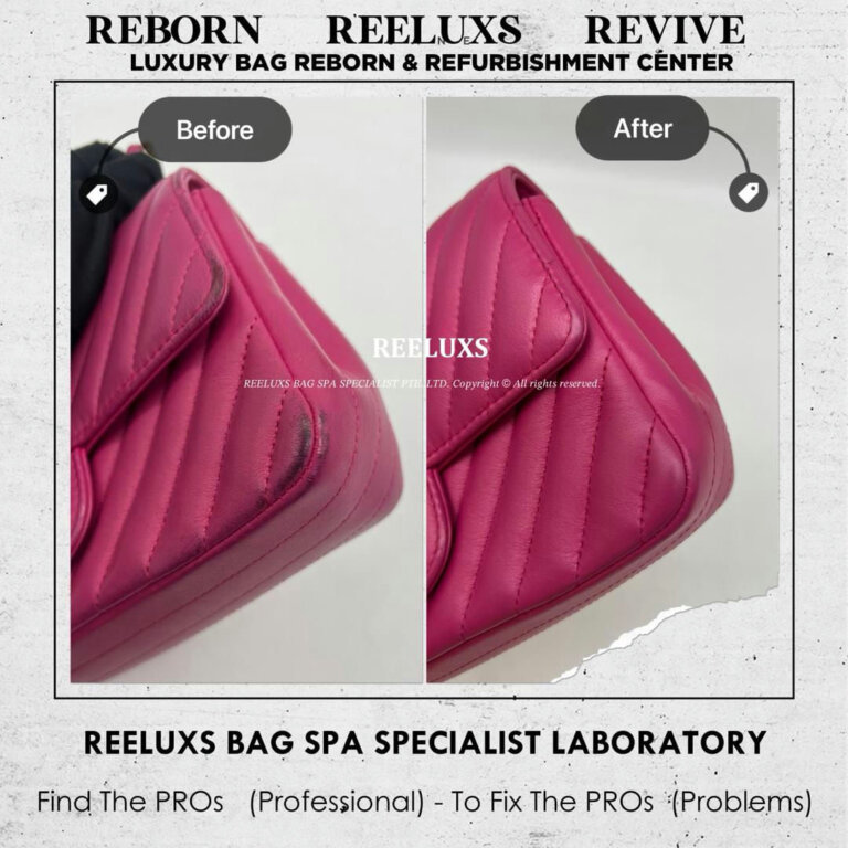 Chanel Chevron Mini Rectangular Classic Flap Color Faded & Leather Color Transfer Problem Restoration | REELUXS
