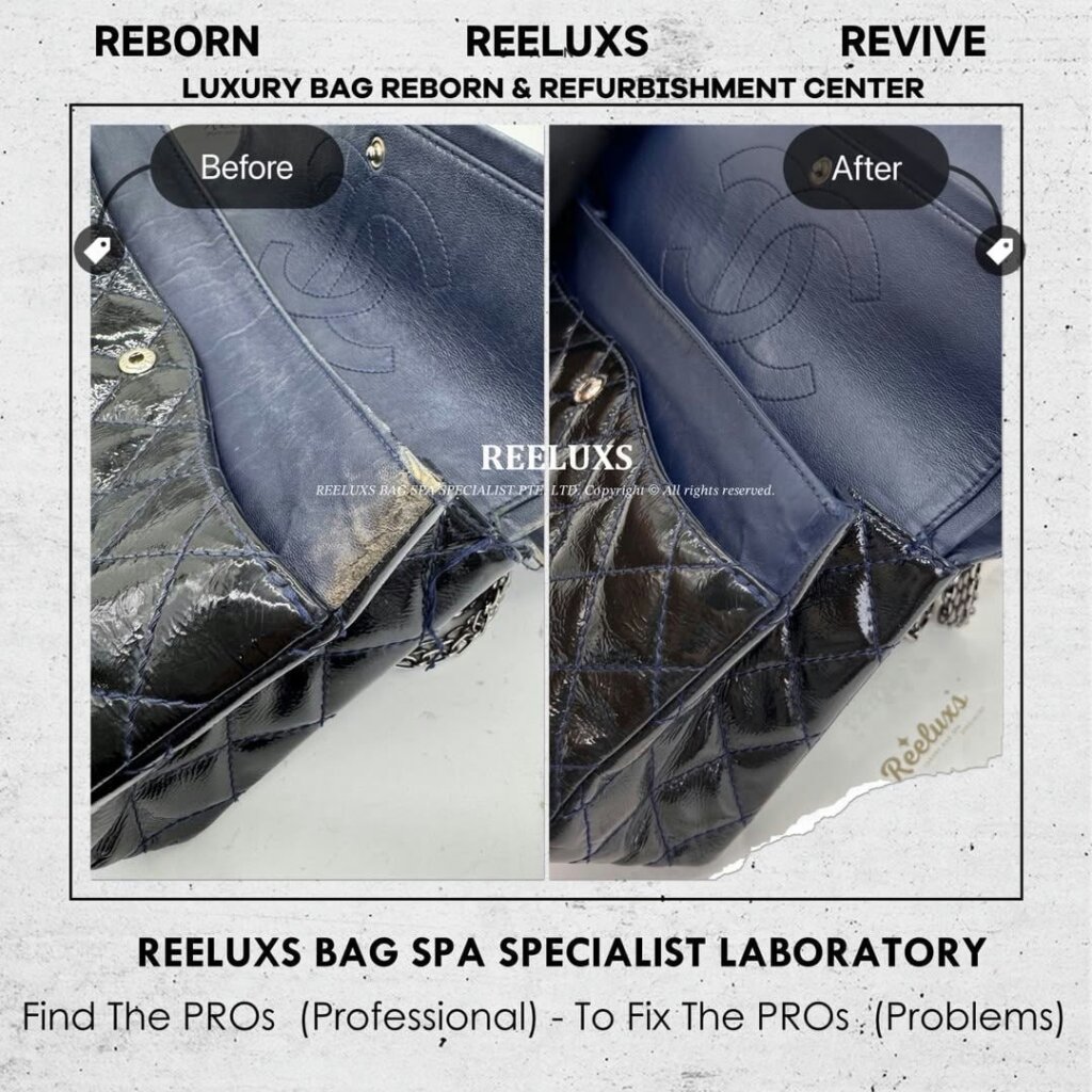 2.55 Reissue Double Flap Bag Interior Leather Cracked Damaged, Peel Off &… — frame 3