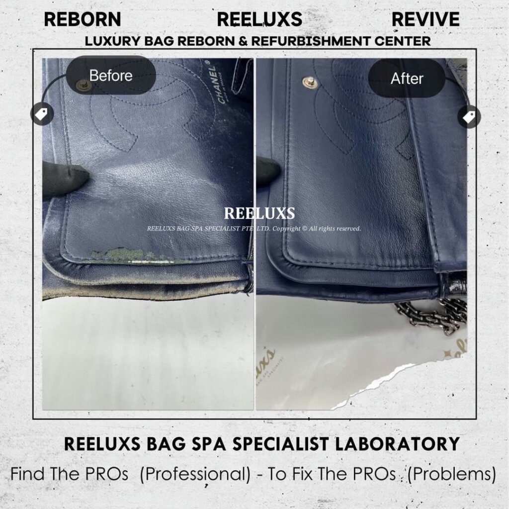 2.55 Reissue Double Flap Bag Interior Leather Cracked Damaged, Peel Off &… — frame 4