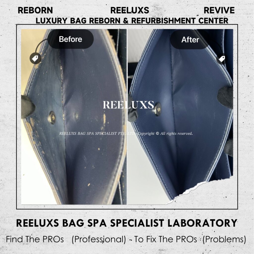 Classic Double Flap Bag Interior Leather Oxidation , Peel Off Replacement and… — frame 3