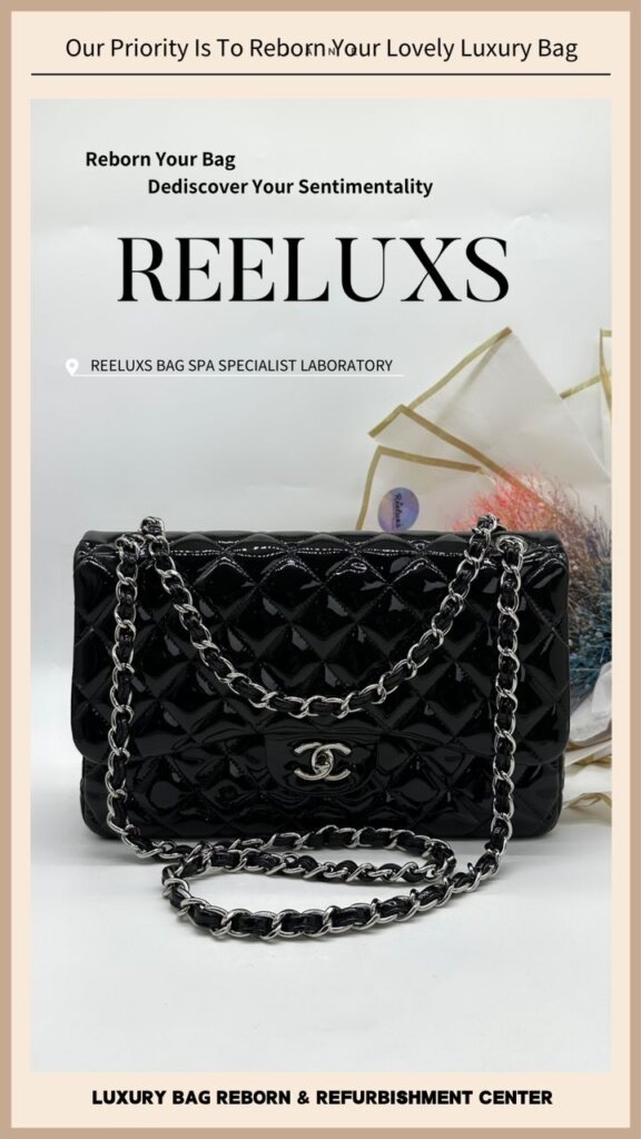 Jumbo Classic Double Flap Patent Leather Color Oxidation Change To Black Color — frame 8