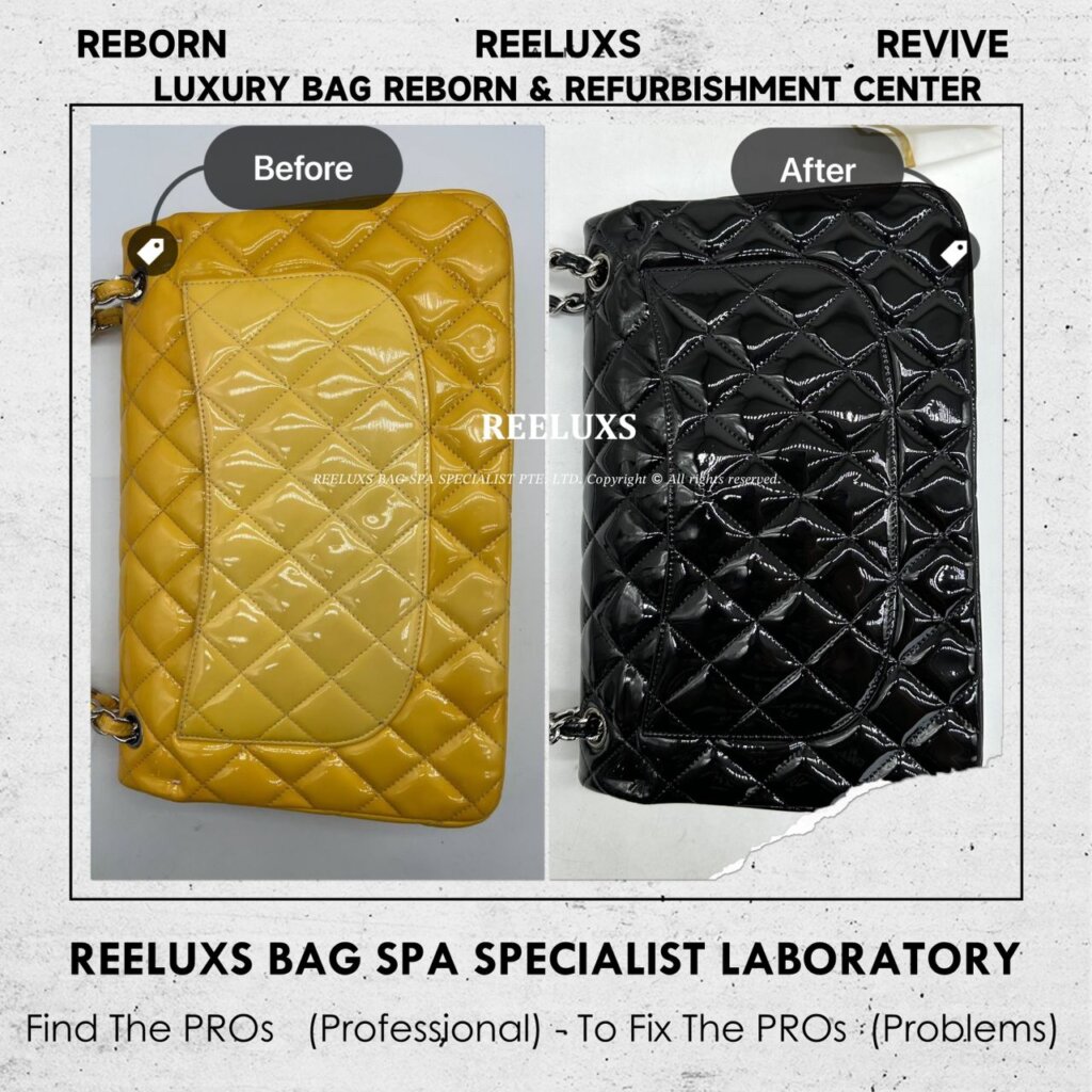 Jumbo Classic Double Flap Patent Leather Color Oxidation Change To Black Color — frame 2