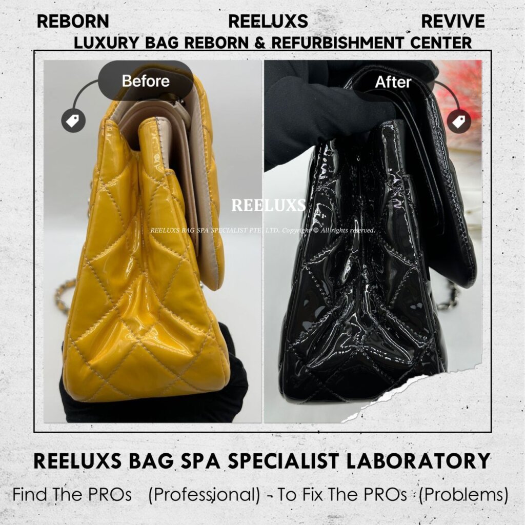 Jumbo Classic Double Flap Patent Leather Color Oxidation Change To Black Color — frame 4