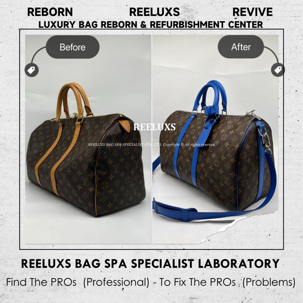 Keepall Bandouliere Bag Entire Vachetta Cracked & Damage Fully Stained Customized To… — frame 1