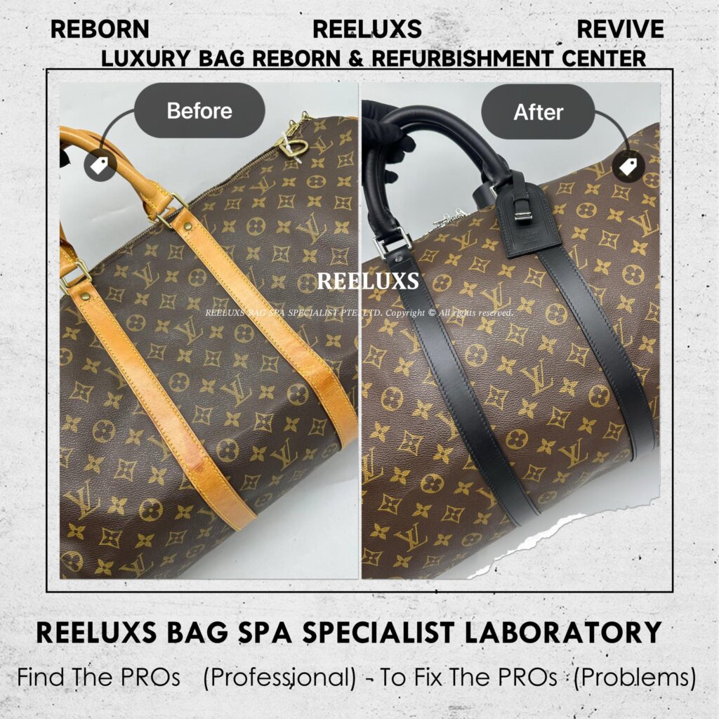 Louis Vuitton Keepall Bandouliere Bag Entire Vachetta Cracked & Damage Fully Stained… — frame 1