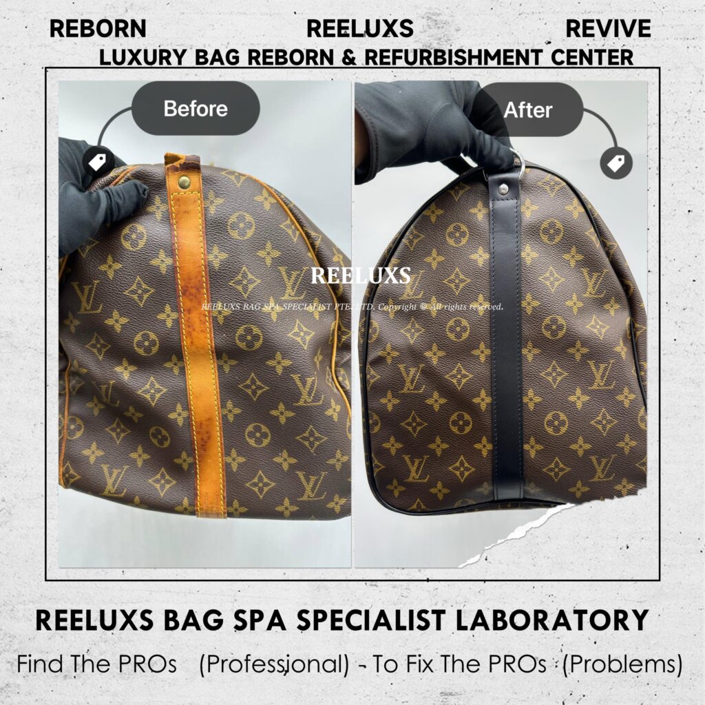 Louis Vuitton Keepall Bandouliere Bag Entire Vachetta Cracked & Damage Fully Stained… — frame 7