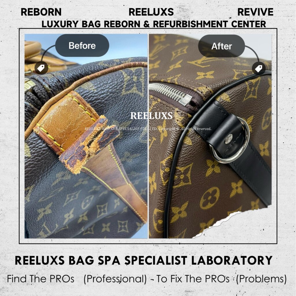 Louis Vuitton Keepall Bandouliere Bag Entire Vachetta Cracked & Damage Fully Stained… — frame 6