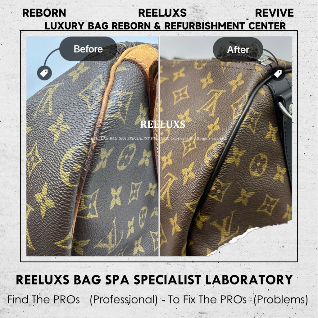 Louis Vuitton Keepall Bandouliere Bag Entire Vachetta Cracked & Damage Fully Stained… — frame 8